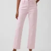 Högmidjade, smala, raka cropped-Jeans i 90-talsstil