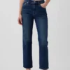 Högmidjade, smala, raka cropped-Jeans i 90-talsstil