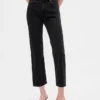 Högmidjade, smala, raka cropped-Jeans i 90-talsstil