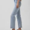 Högmidjade, smala, raka cropped-Jeans i 90-talsstil