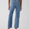 Högmidjade, smala, raka cropped-Jeans i 90-talsstil