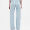 Högmidjade, smala, raka cropped-Jeans i 90-talsstil