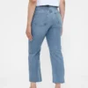 Högmidjade, smala, raka cropped-Jeans i 90-talsstil