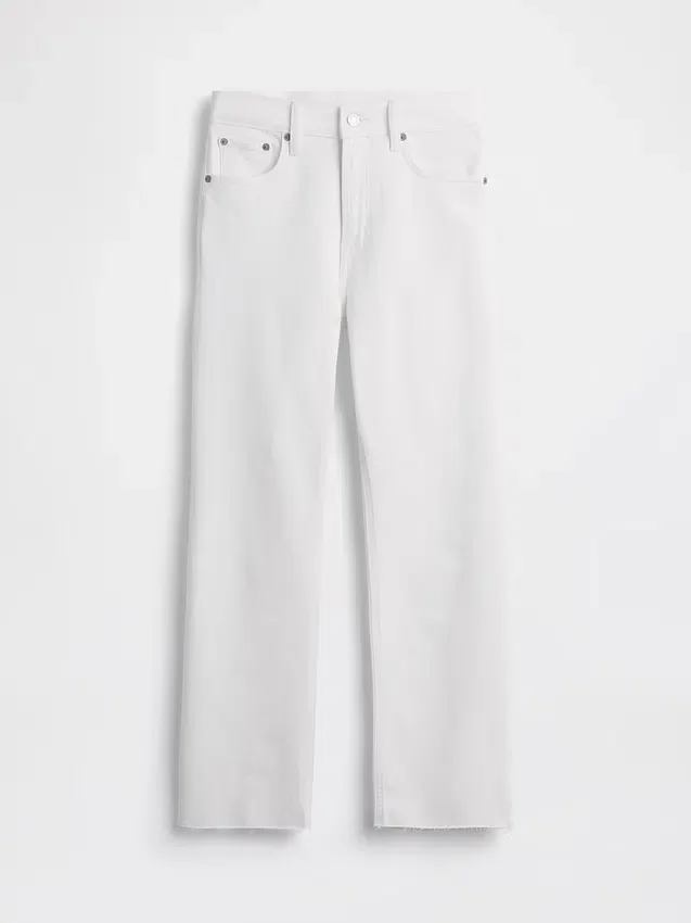 Högmidjade, smala, raka cropped-Jeans i 90-talsstil
