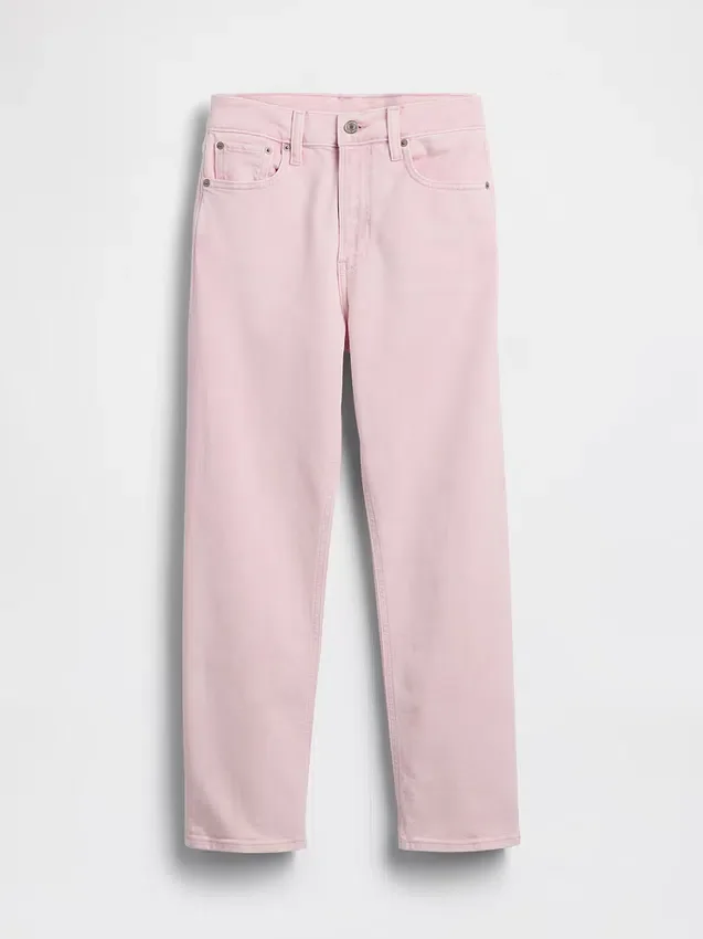 Högmidjade, smala, raka cropped-Jeans i 90-talsstil