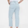Högmidjade, smala, raka cropped-Jeans i 90-talsstil