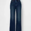 Högmidjade, smala, raka cropped-Jeans i 90-talsstil