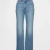 Högmidjade, smala, raka cropped-Jeans i 90-talsstil