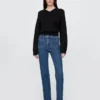 Högmidjade, smala raka Jeans i 90-talsstil