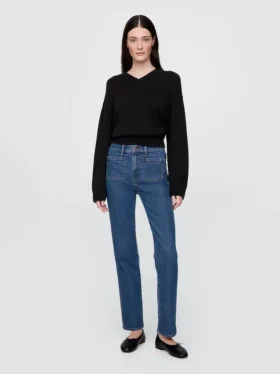 Högmidjade, smala raka Jeans i 90-talsstil
