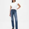 Högmidjade, smala raka Jeans i 90-talsstil