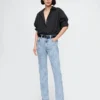 Högmidjade, smala raka Jeans i 90-talsstil