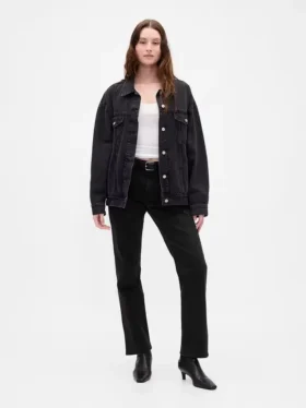 Högmidjade, smala raka Jeans i 90-talsstil