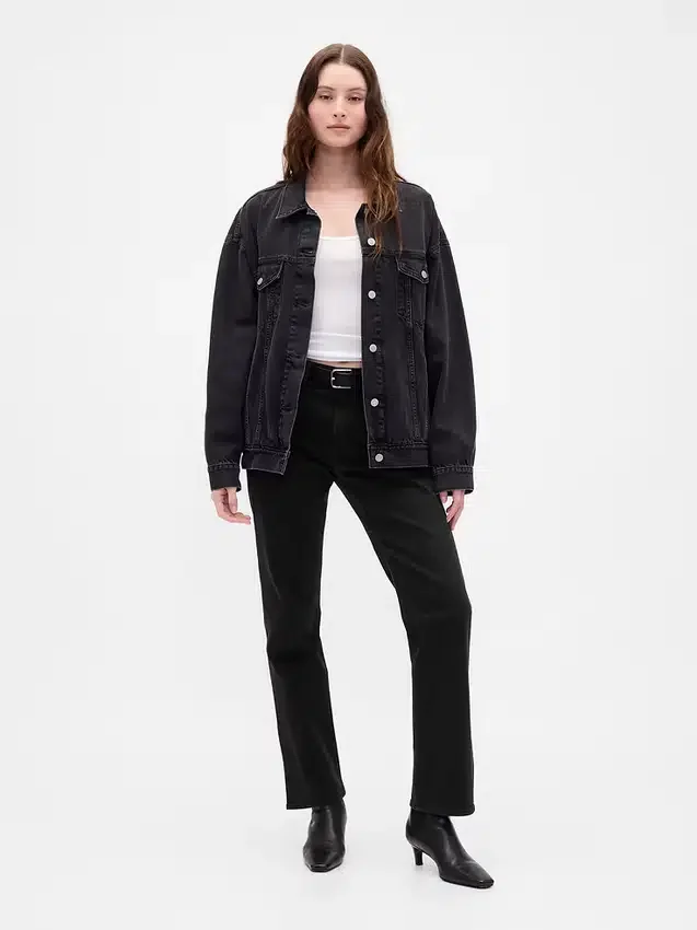 Högmidjade, smala raka Jeans i 90-talsstil