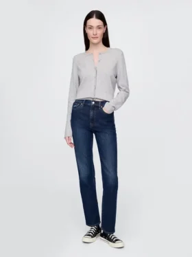 Högmidjade, smala raka Jeans i 90-talsstil