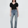 Högmidjade, smala raka Jeans i 90-talsstil