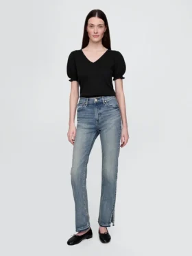 Högmidjade, smala raka Jeans i 90-talsstil