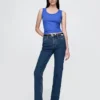 Högmidjade, smala raka Jeans i 90-talsstil