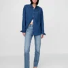 Högmidjade, smala raka Jeans i 90-talsstil