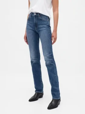 Högmidjade, smala raka Jeans i 90-talsstil