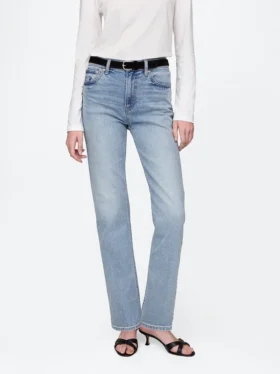Högmidjade, smala raka Jeans i 90-talsstil