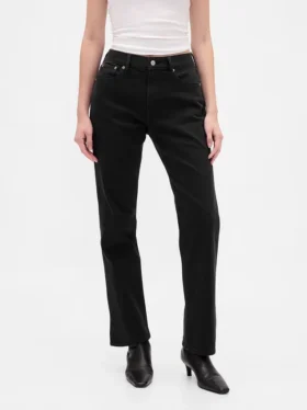Högmidjade, smala raka Jeans i 90-talsstil