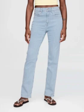Högmidjade, smala raka Jeans i 90-talsstil