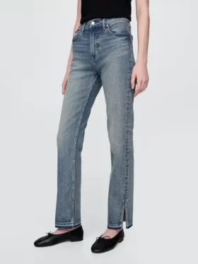 Högmidjade, smala raka Jeans i 90-talsstil