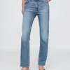 Högmidjade, smala raka Jeans i 90-talsstil