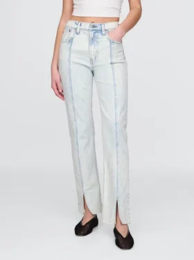 Högmidjade, smala raka Jeans i 90-talsstil