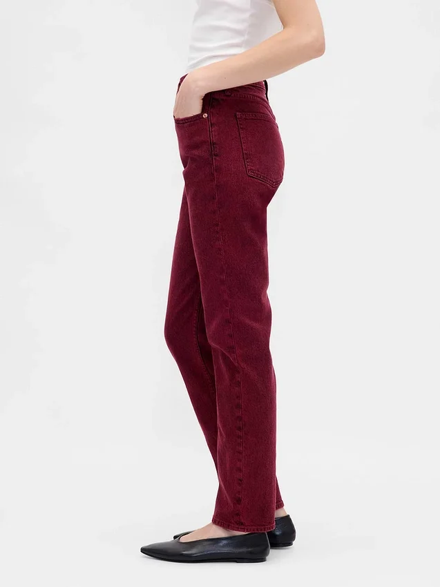 Högmidjade, smala raka Jeans i 90-talsstil