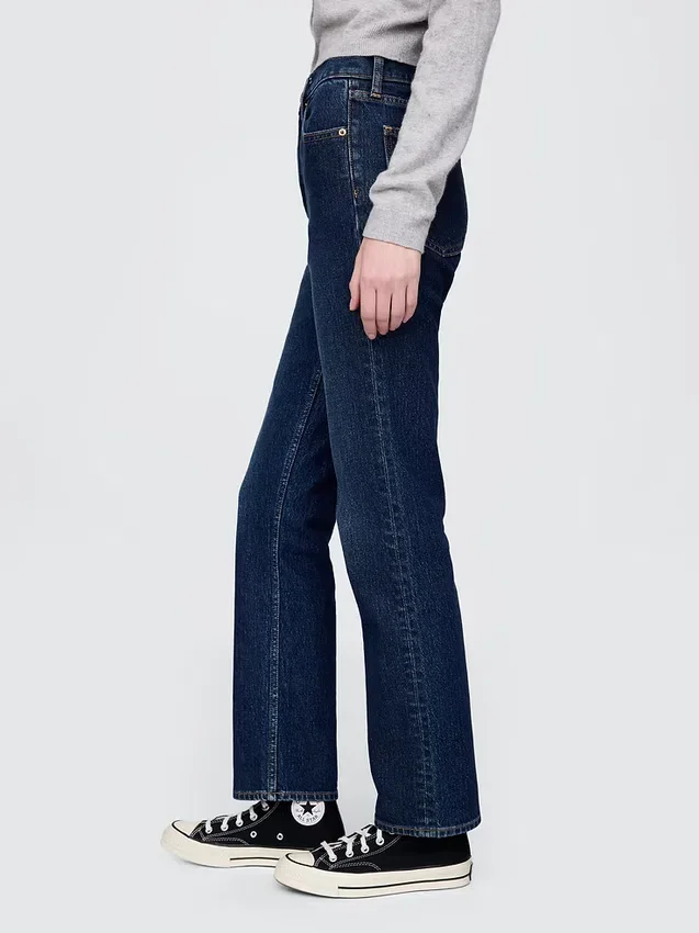 Högmidjade, smala raka Jeans i 90-talsstil