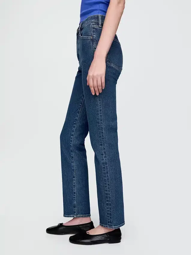 Högmidjade, smala raka Jeans i 90-talsstil