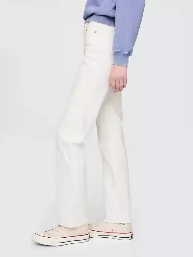 Högmidjade, smala raka Jeans i 90-talsstil
