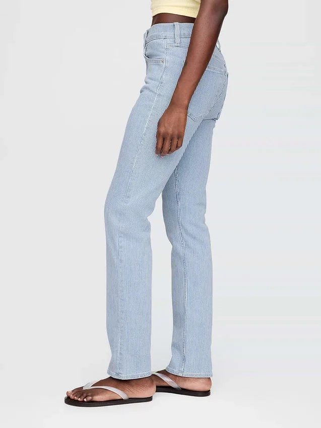 Högmidjade, smala raka Jeans i 90-talsstil