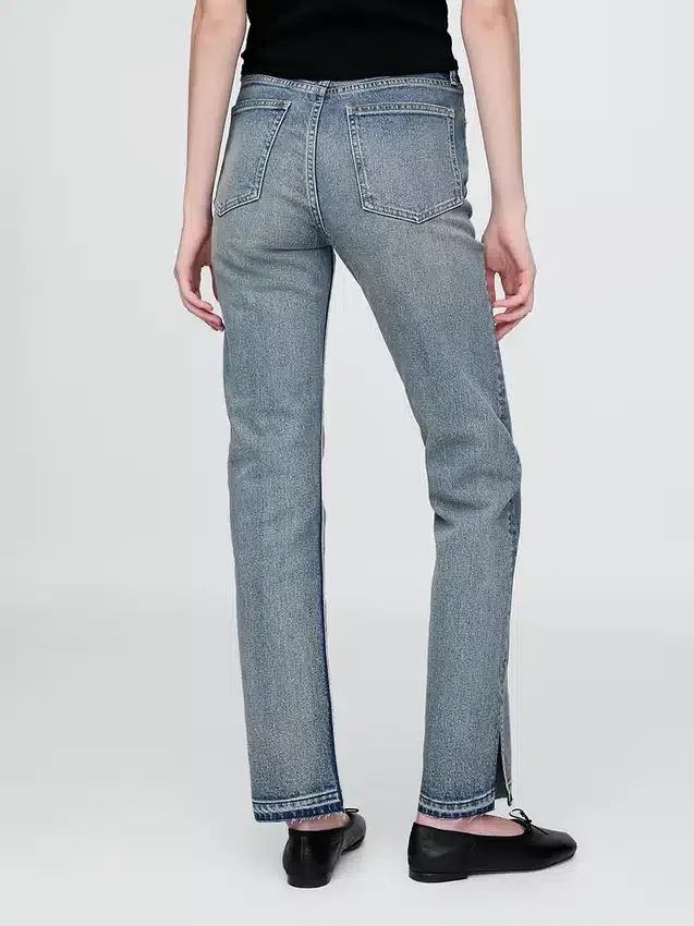 Högmidjade, smala raka Jeans i 90-talsstil