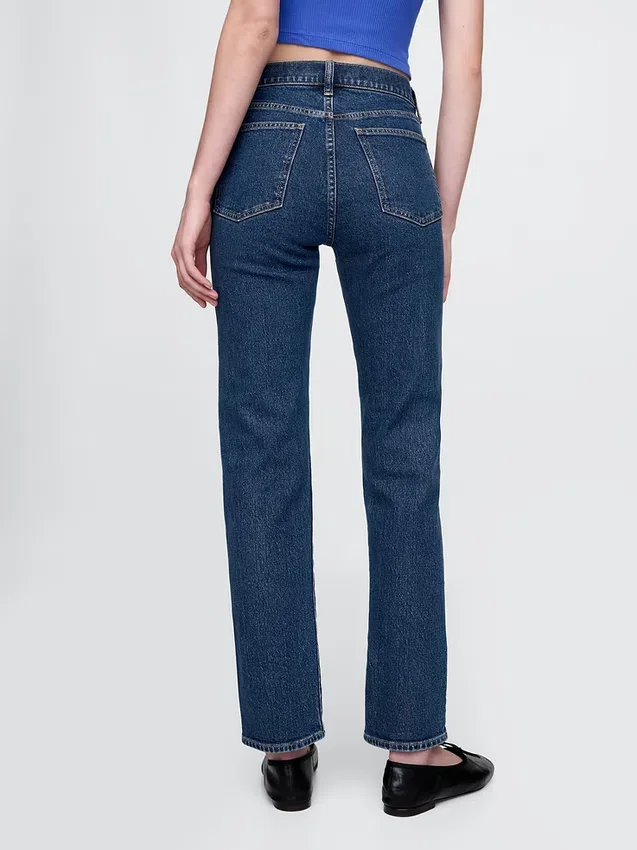 Högmidjade, smala raka Jeans i 90-talsstil