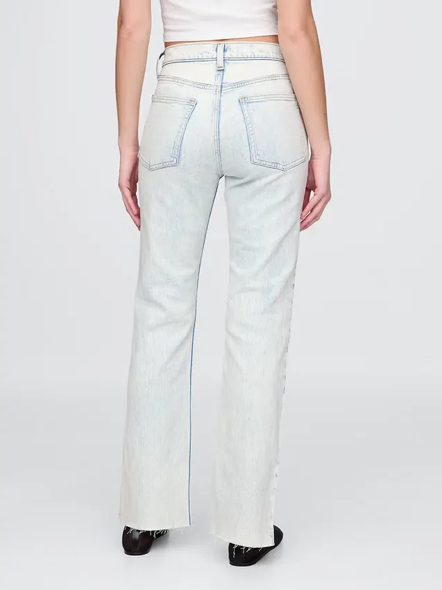 Högmidjade, smala raka Jeans i 90-talsstil