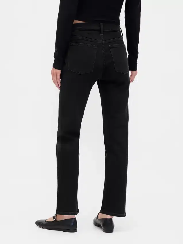 Högmidjade, smala raka Jeans i 90-talsstil