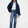 Högmidjade, smala raka Jeans i 90-talsstil