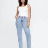 Högmidjade, smala raka Jeans i 90-talsstil
