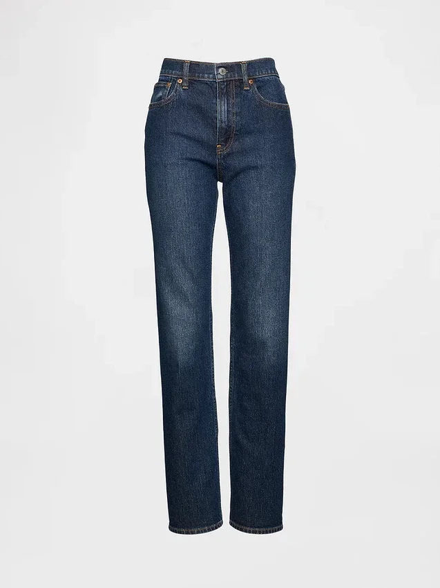 Högmidjade, smala raka Jeans i 90-talsstil