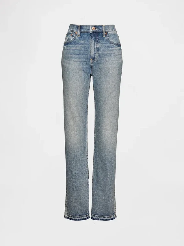 Högmidjade, smala raka Jeans i 90-talsstil