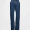 Högmidjade, smala raka Jeans i 90-talsstil