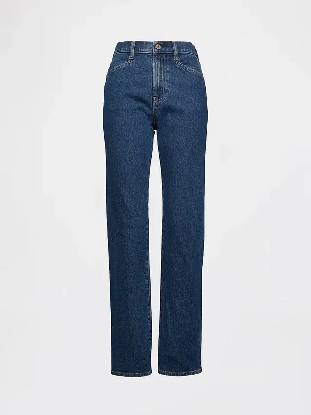 Högmidjade, smala raka Jeans i 90-talsstil