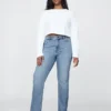 Högmidjade, smala raka Jeans i 90-talsstil