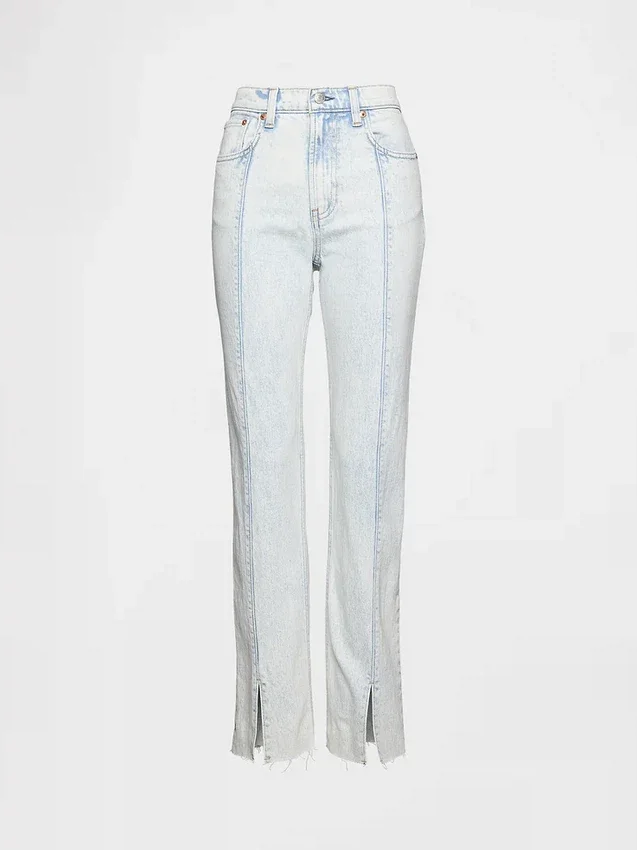 Högmidjade, smala raka Jeans i 90-talsstil