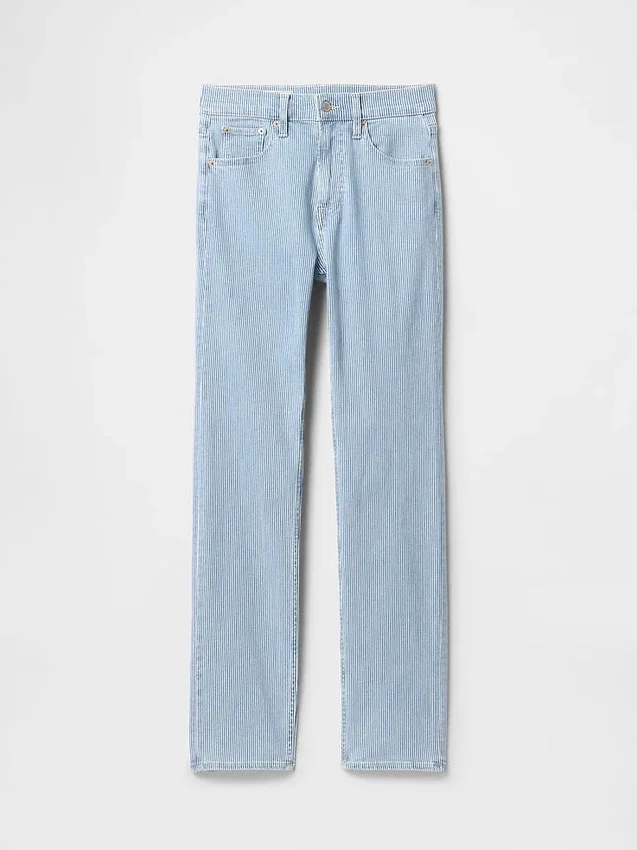 Högmidjade, smala raka Jeans i 90-talsstil