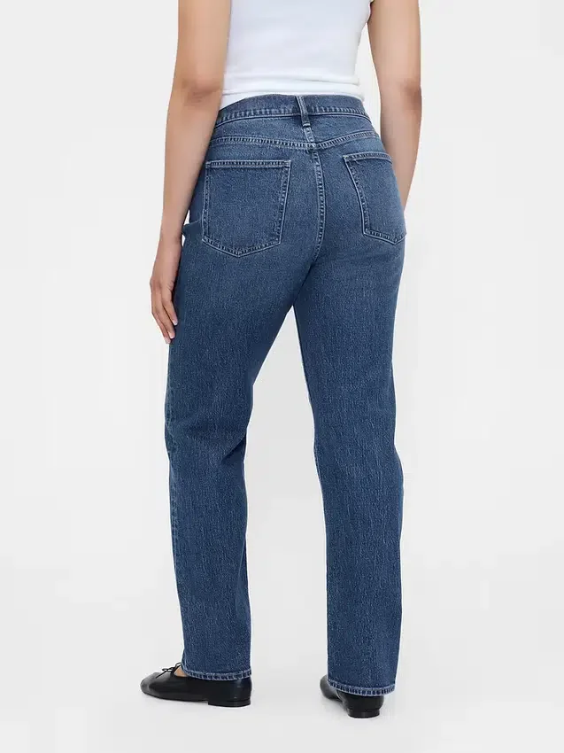 Högmidjade, smala raka Jeans i 90-talsstil