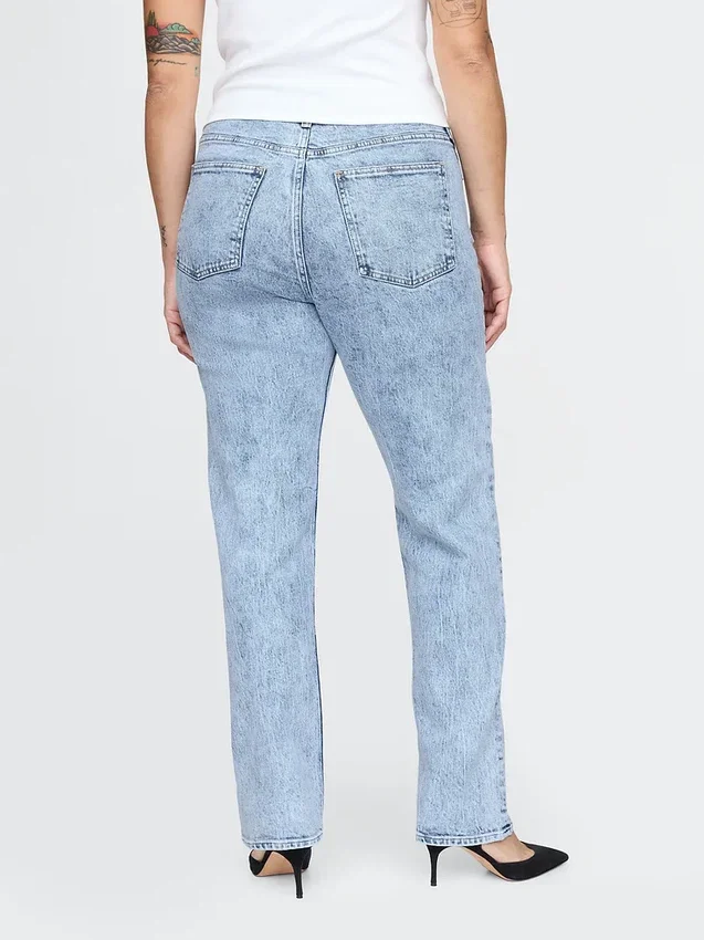 Högmidjade, smala raka Jeans i 90-talsstil
